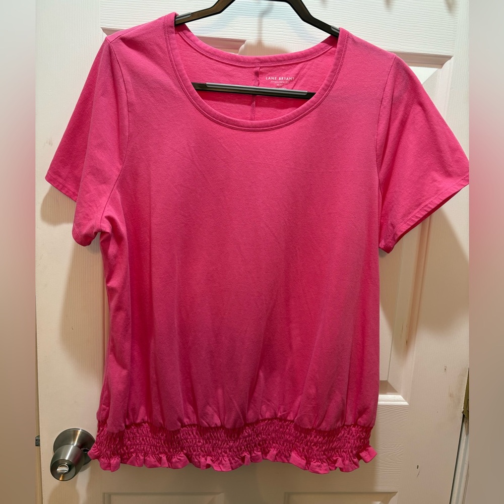 Plus women’s 18/20 Pink Ruffle Hem Women's Top